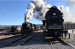 BLW 26 pulling the North Pole Limited through Steamtown's yard